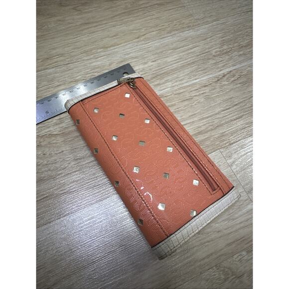 GUESS Los Angeles Women’s Leather Large Wallet Mirrored Hula GIRL Orange Y2K - Picture 3 of 8